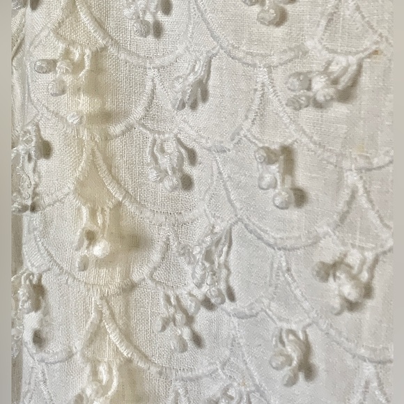 Linen Vineyard Vines Mini.Dress White Scallop Embroidered Shift Nautical in Sz 8 - Picture 7 of 16